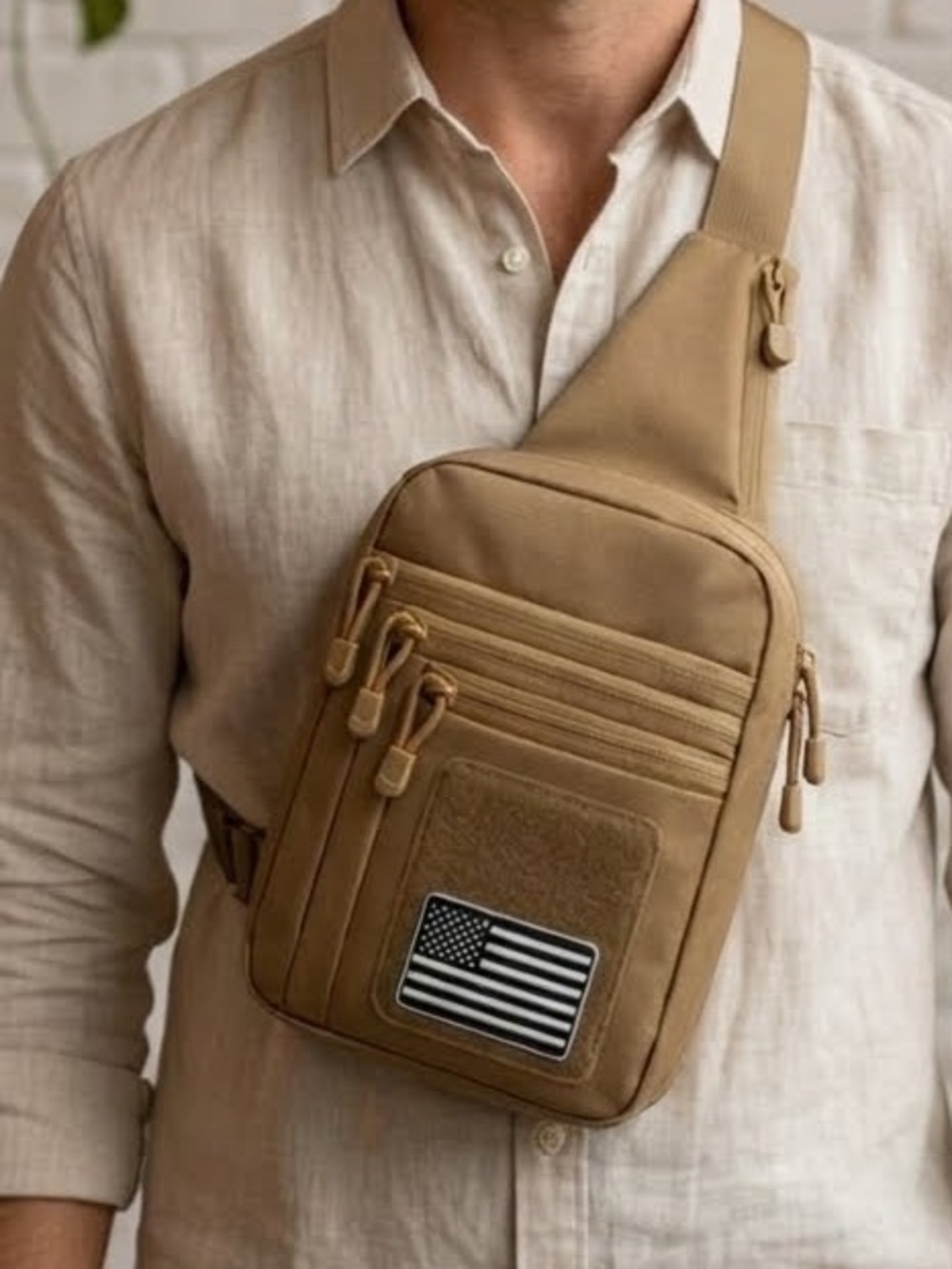 Manetta Tactical Concealed Carry Crossbody Bag Tan Men's CCW Sling Range NWT